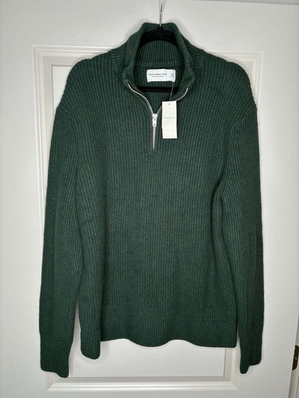 Abercrombie NWT Soft A&F Half Zip Sweater in Dark Green Men's Size Medium